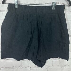 Karlie black linen lined pull on shorts,‎ sz M, GUC